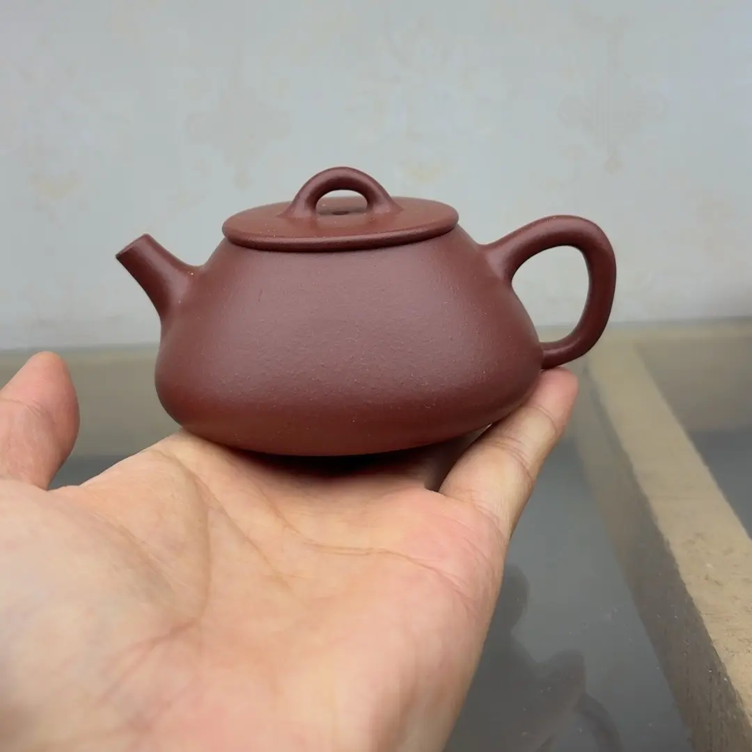 （福利品处理，不退不换）原矿紫泥，半手工艺，平盖石瓢容量100cc