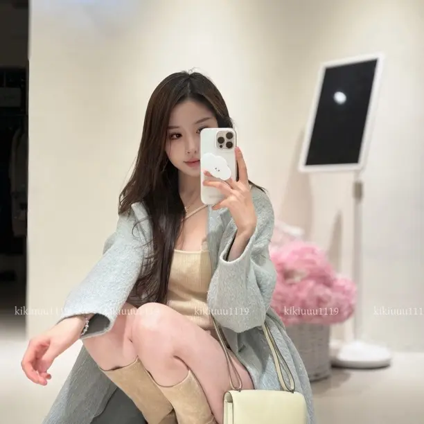 苏丽羊绒大衣 冰川蓝新品