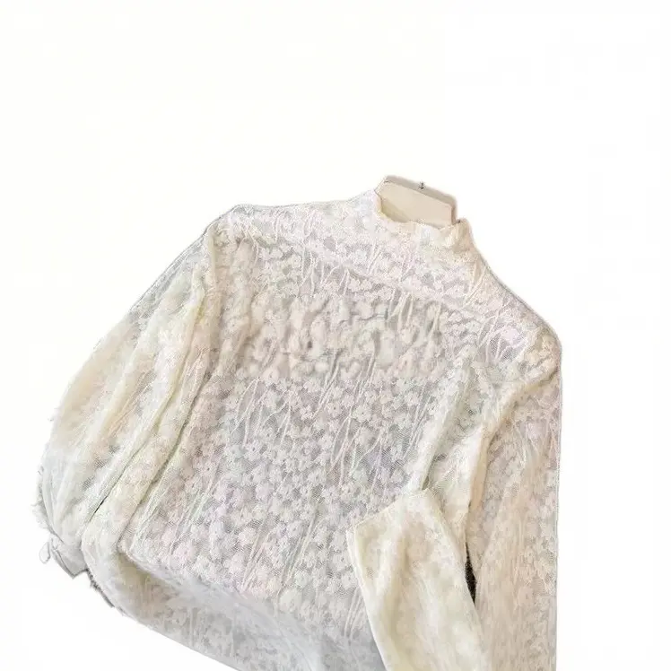 软糯百搭网纱洋气蕾丝打底衫女秋冬2025毛衣加绒伴侣内搭8008上衣