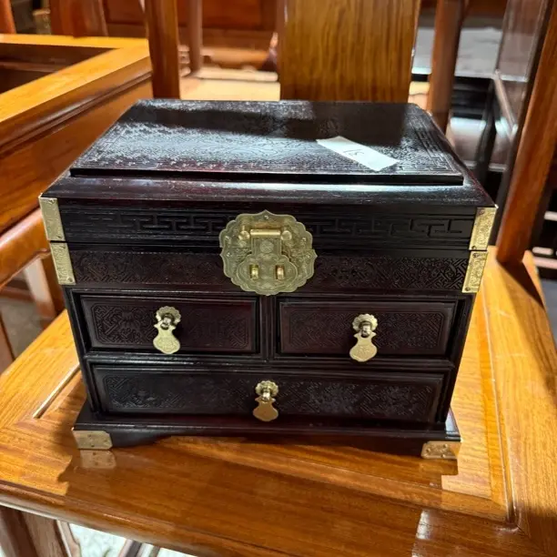 首饰盒/箱 18号带锁抽屉式中式首饰收纳盒