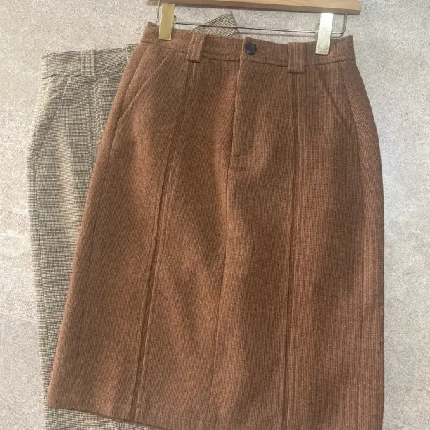 雪尼尔面料复古美拉德风格包臀半身裙适合秋冬