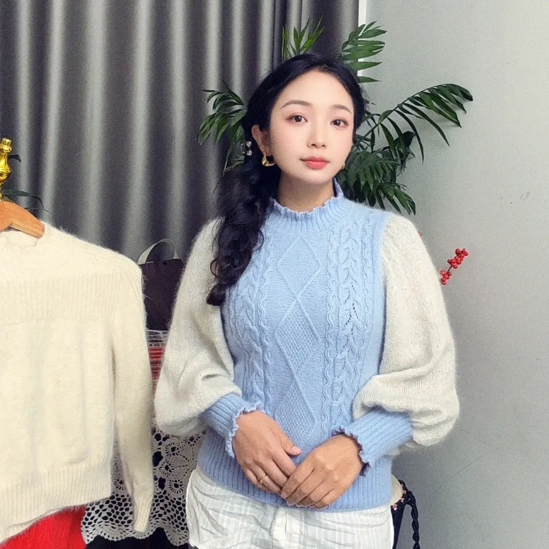 《海棠》手工编织毛衣