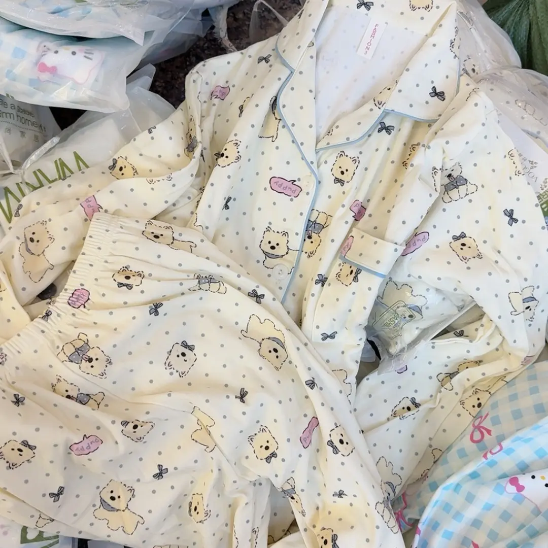 高品质云朵棉秋冬长袖可爱卡通睡衣少女家居服