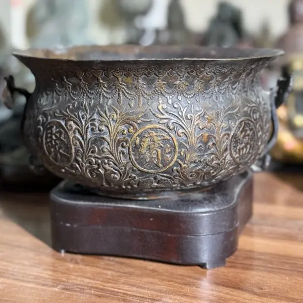 聚宝盆号香炉风水铜工艺品居家装饰聚摆件