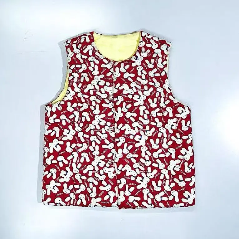 儿童手工冬季纯棉花保暖碎花马甲男孩女孩内搭外穿防寒棉坎肩上衣