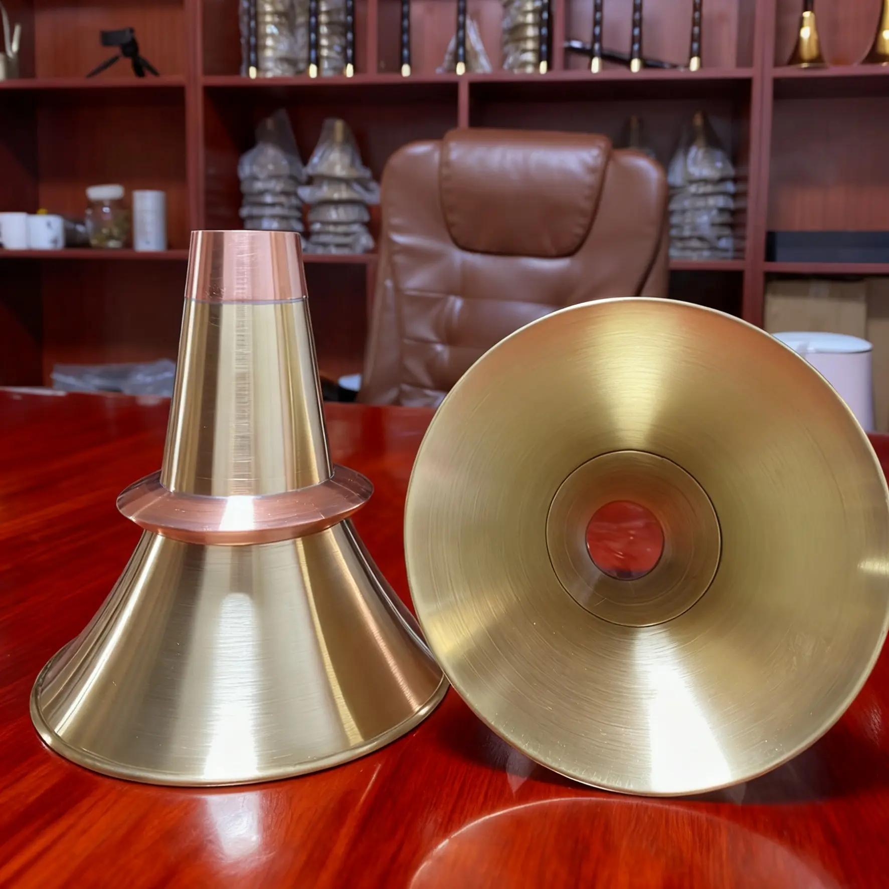 铜合金婚庆饰品 碗高14大口13小口3.0黄铜材质唢呐碗