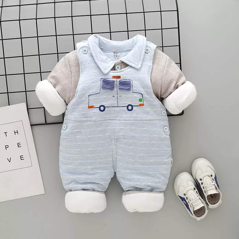 M-2848加厚绅士背带两件套