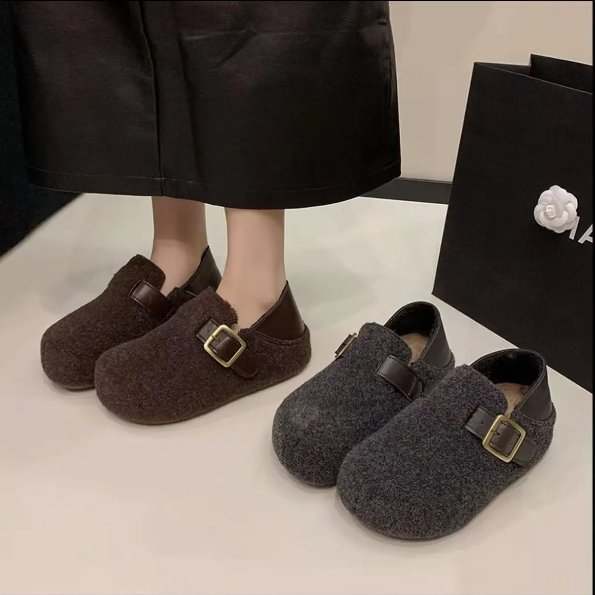 2025新品毛呢款勃肯鞋  两穿款跟高4厘米 