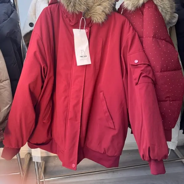 冬季貉子毛领短款白鹅绒锁温保暖派克羽绒服