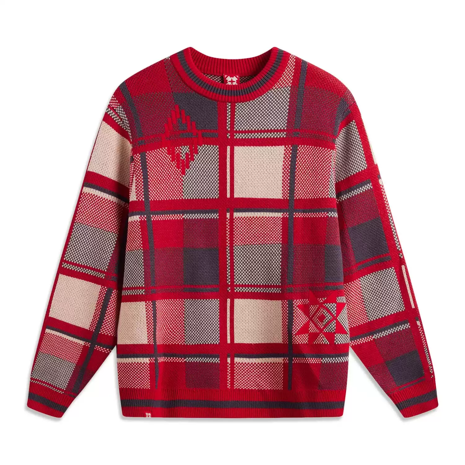 【肖战同款】李宁男女日进斗金毛衣编织衫2025春季新年毛衣AMBV031