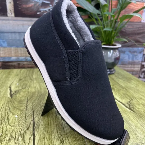 老北京布鞋男冬季加绒加厚保暖防滑软底中老年爸爸高帮棉鞋防寒