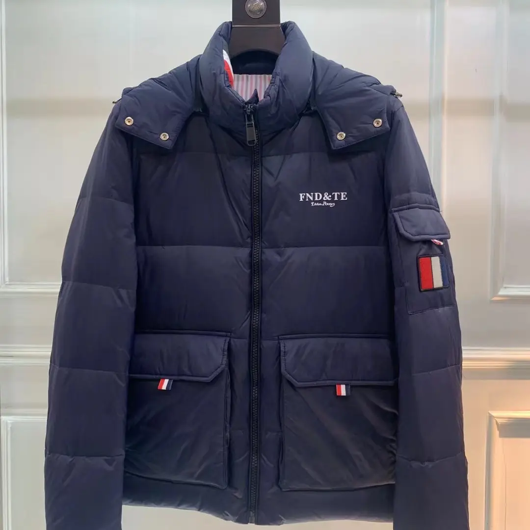 冬季男士短款休闲款帽子可拆卸保暖时尚羽绒服外套