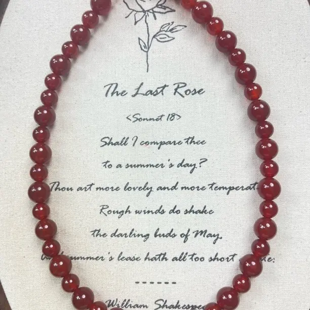 天然红玛瑙项链许妍同款百搭时尚气质中古女士红色手工