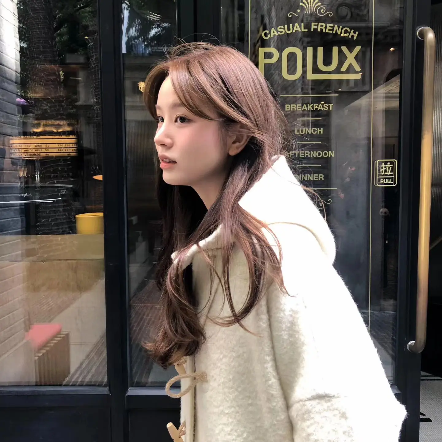 【小晴】东大门ounce家韩系冬季纯色宽松牛角扣连帽大衣 NO退换!!!