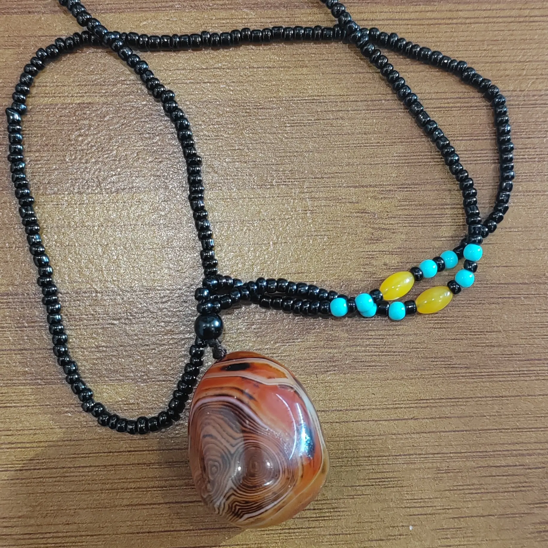 【小硕珠宝】天然缠丝玛瑙原石吊坠毛衣链项链挂件