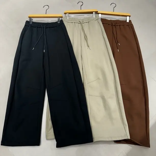 高腰加绒直筒休闲裤百搭冬季宽松加厚男女同款