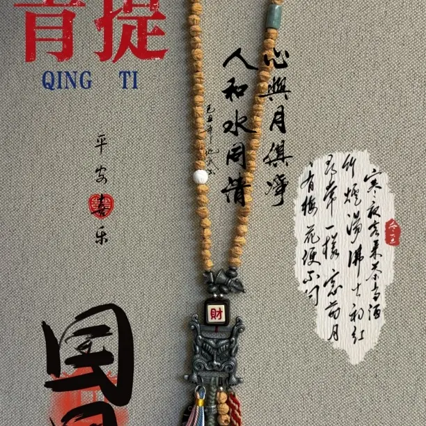 铜合金木质项链 【青提原创】设计款百香籽国风藏系项链