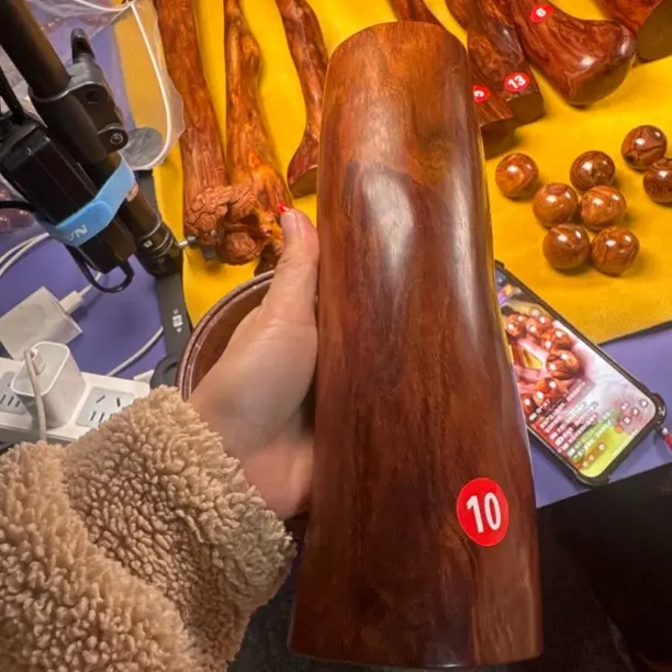 酸枝实木手工打磨高油密老料护颈硬枕头
