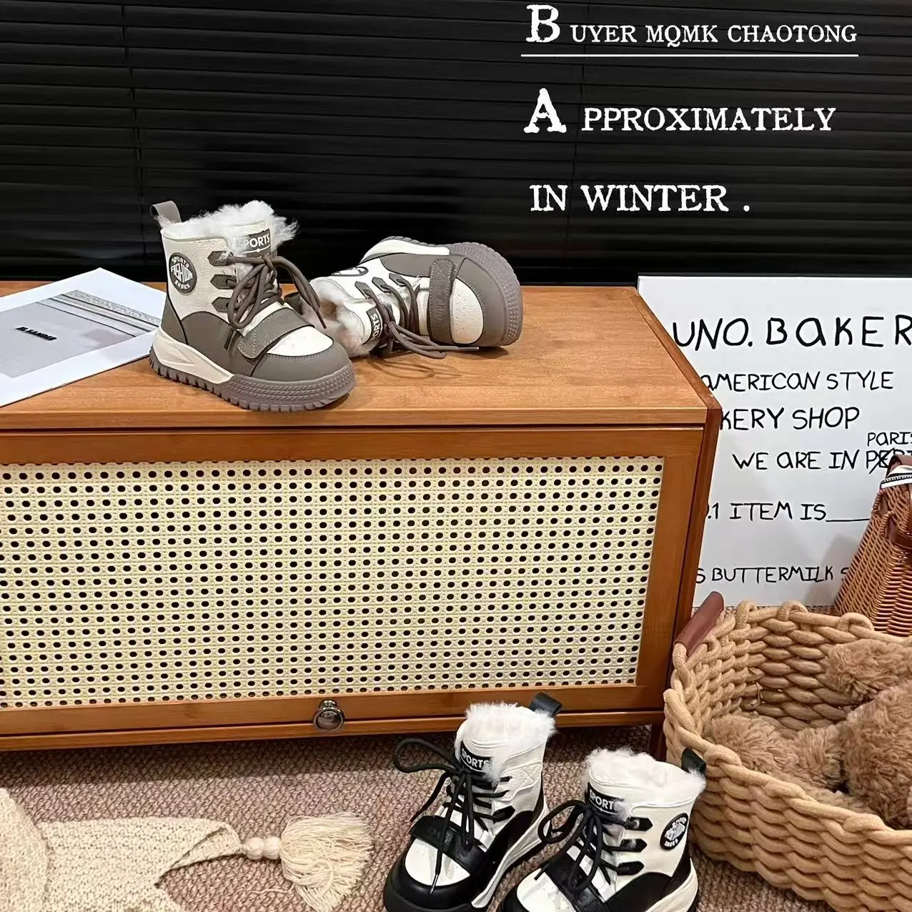 冬季大棉东北过冬大棉鞋纯皮真毛口 加厚款 防滑耐磨女童鞋