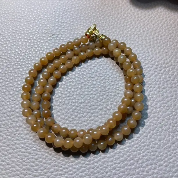 糖料圆珠6mm108颗女款妈妈气质时尚玉器附证书