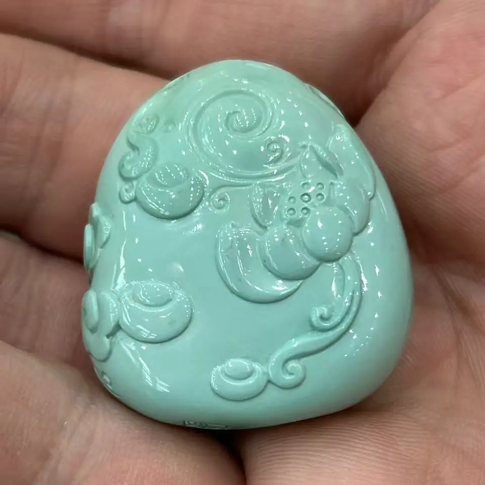 精工精雕松石弥勒佛立体雕工经典时尚