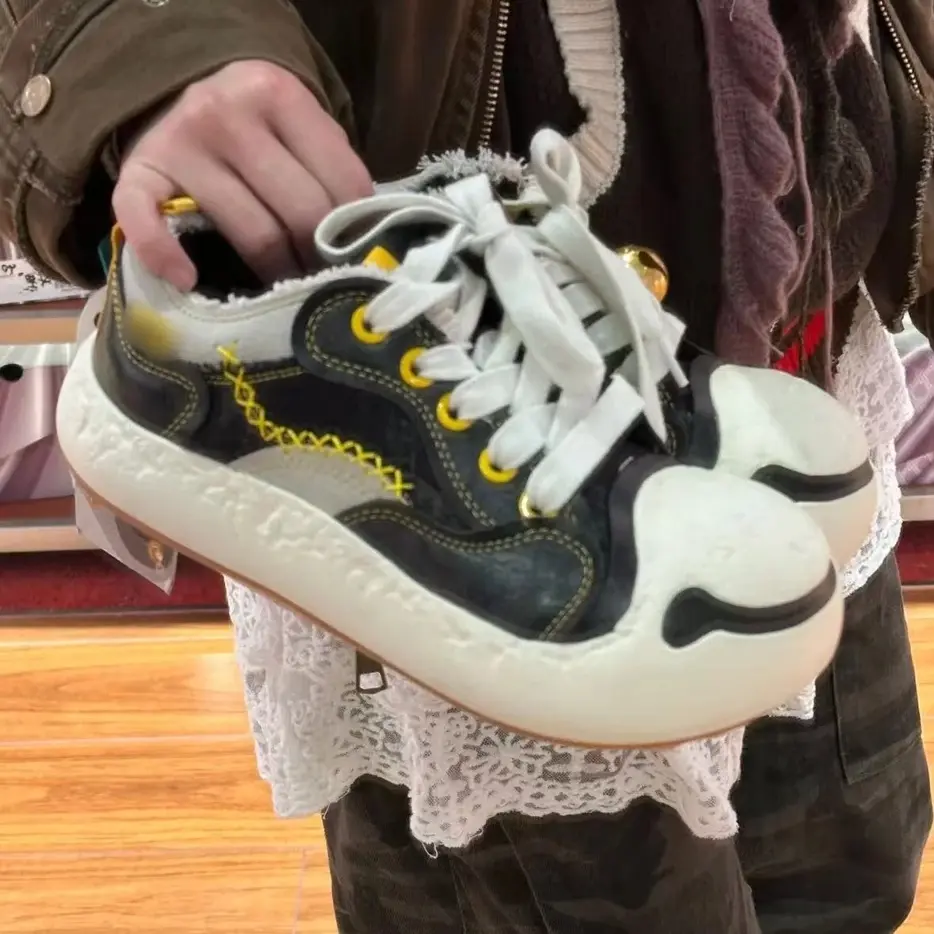 Y白色女士男鞋低帮百搭运动鞋老爹鞋时尚夏季鞋子