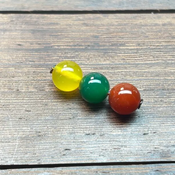 8mm玛瑙红绿灯圆珠DIY手工串珠配珠