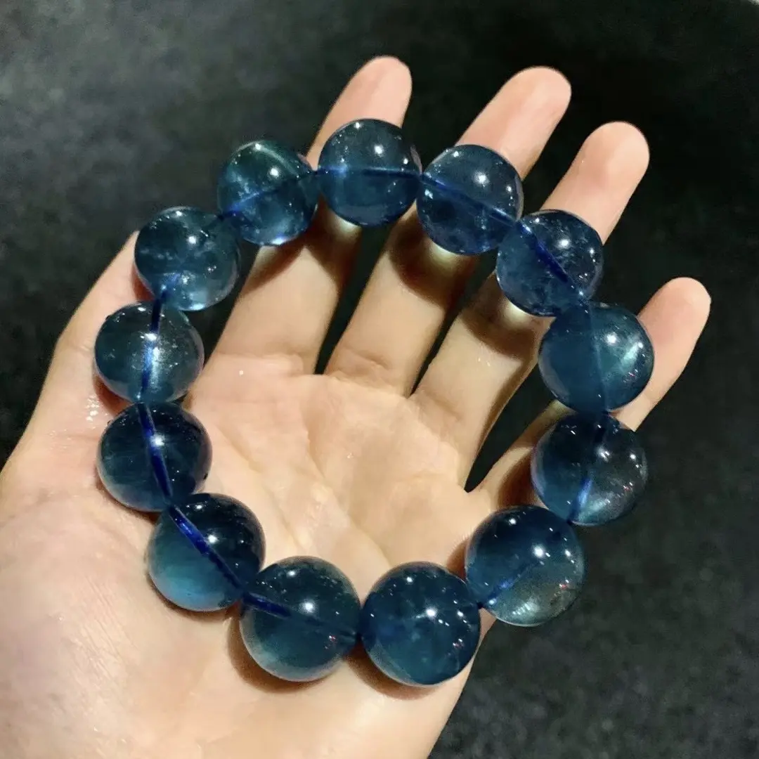 天然海蓝宝手串特级高品深蓝色魔鬼蓝单圈手链（多样性发一）