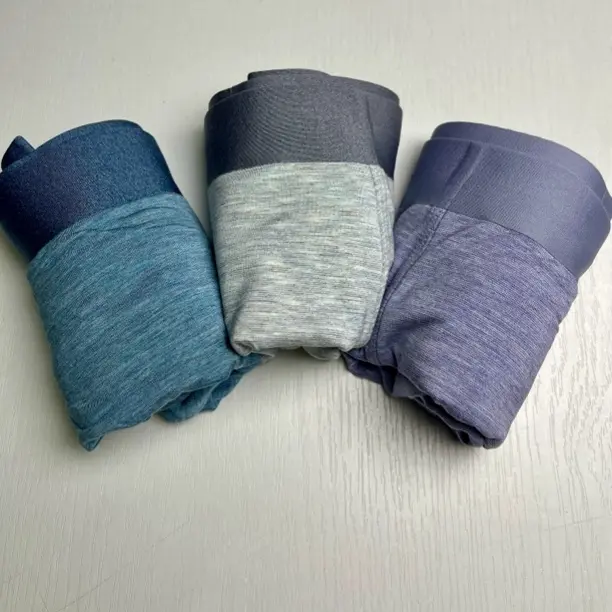 男士无痕莫代尔棉感透气中腰平角内裤舒适无痕平角男款