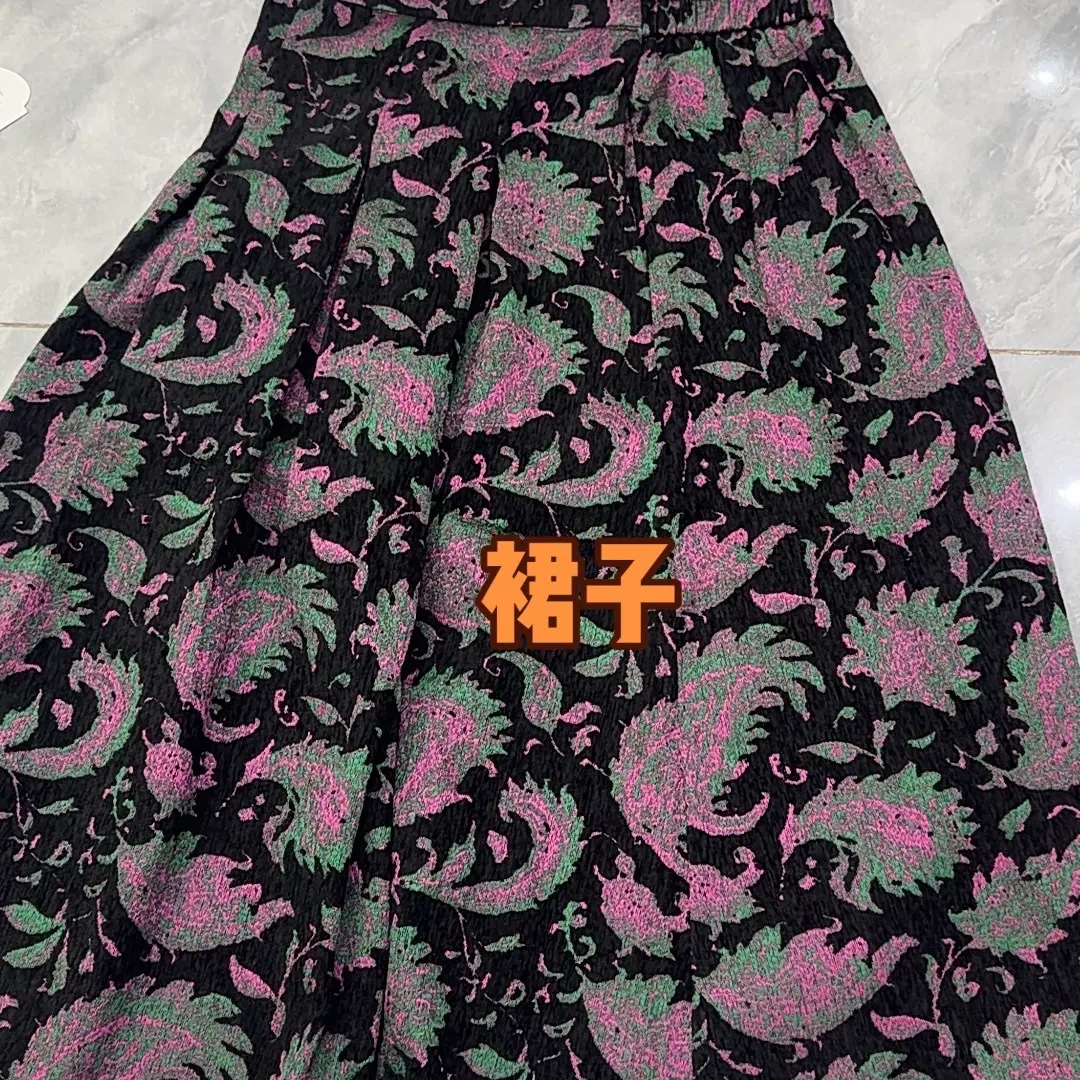 复古碎花棉麻高腰A字显瘦百搭女士长款半身裙