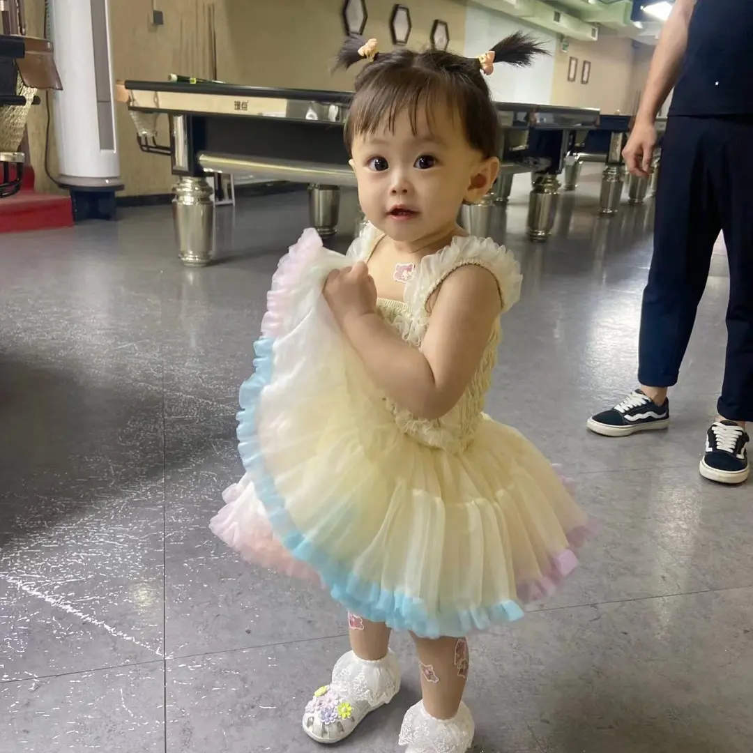 女童tutu连衣裙夏季公主蓬蓬裙洋气宝宝纱裙百褶裙a类