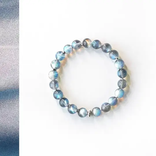 天然灰月光小众设计款水晶手串好运手链情侣礼物