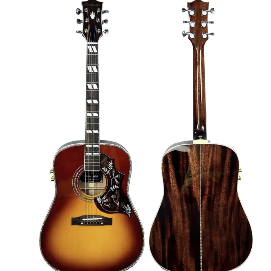 41寸复刻蜂鸟全单民谣吉他面云杉木侧背桃花心木适合演奏