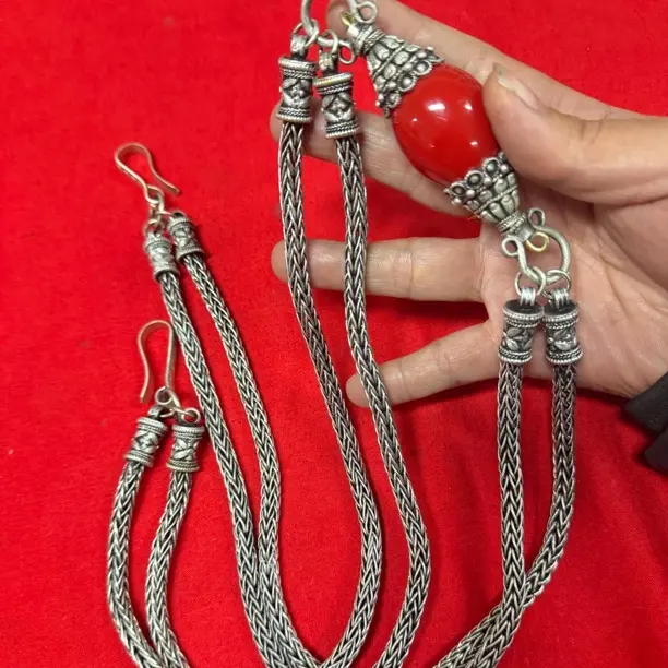 2026新款藏族藏式白铜镀银仿古金属藏袍挂件表演民族腰间配饰腰链