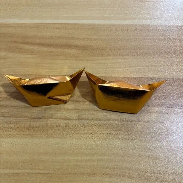 进口纸 12×15 加厚金银元宝手工折纸半成品 1000 个装