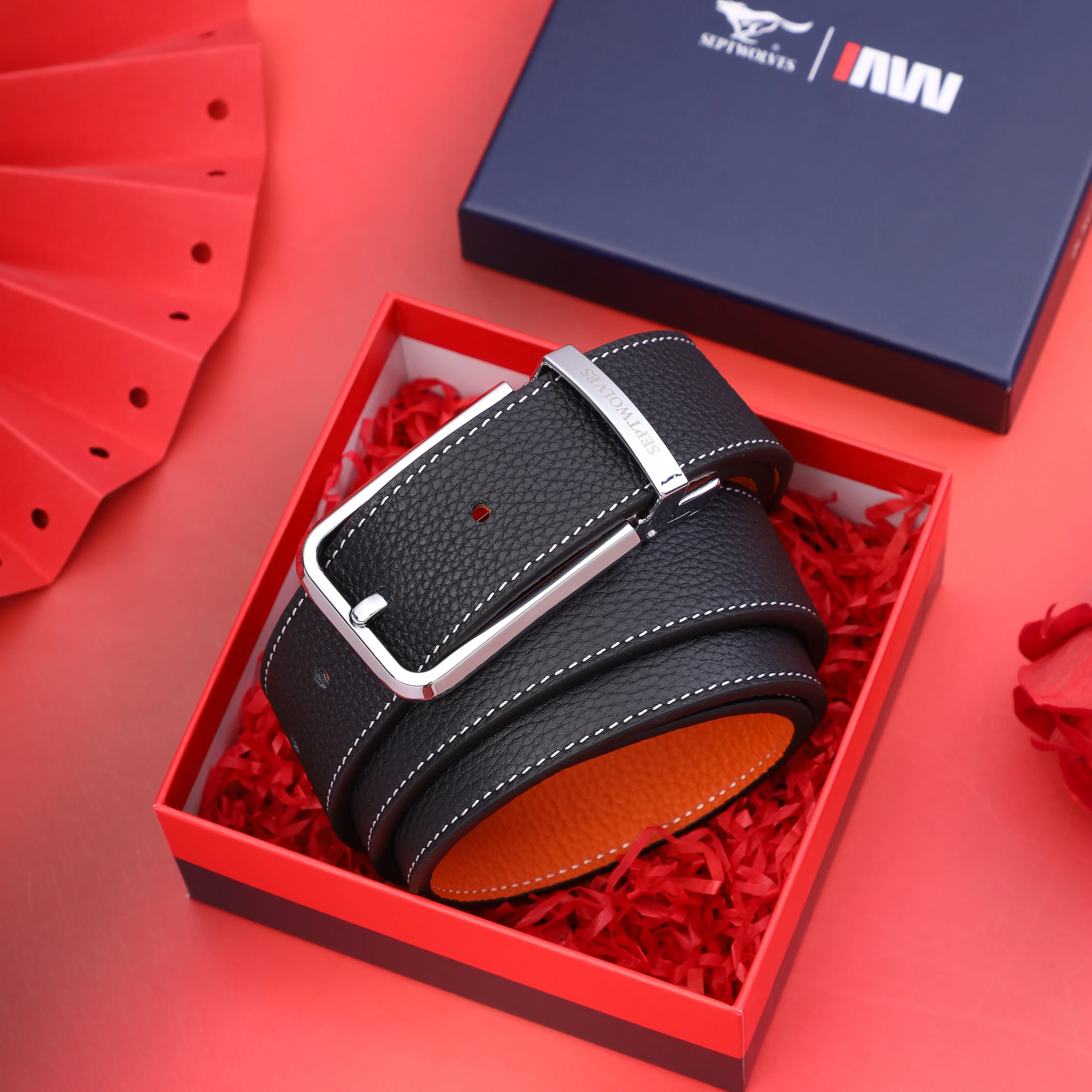 七匹狼皮带2025男士真皮牛皮裤带青年时尚新款潮牛皮休闲中年腰带