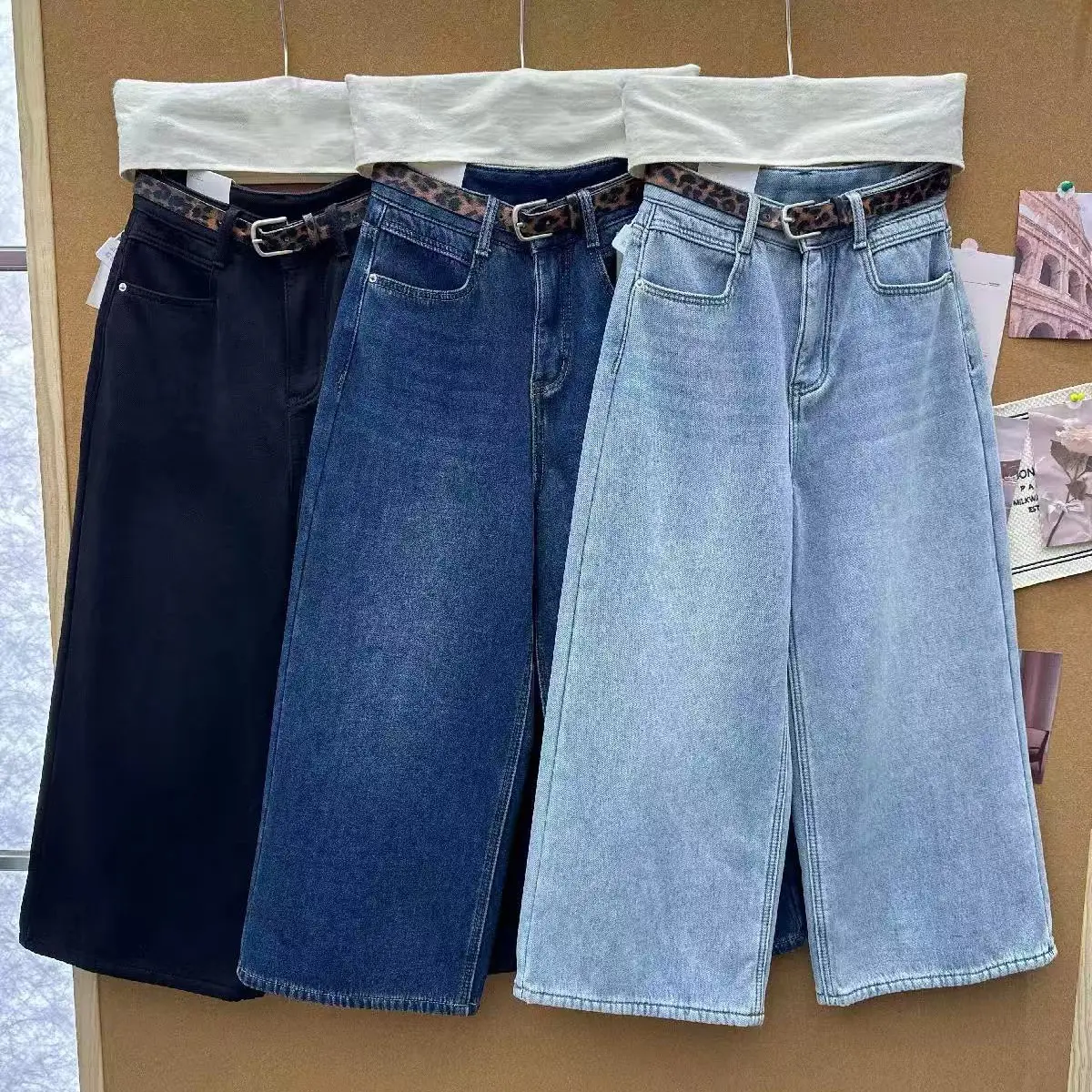 【密密绒牛仔八分裤】加绒加厚软 垂 厚 冬日必备百搭牛仔八分裤