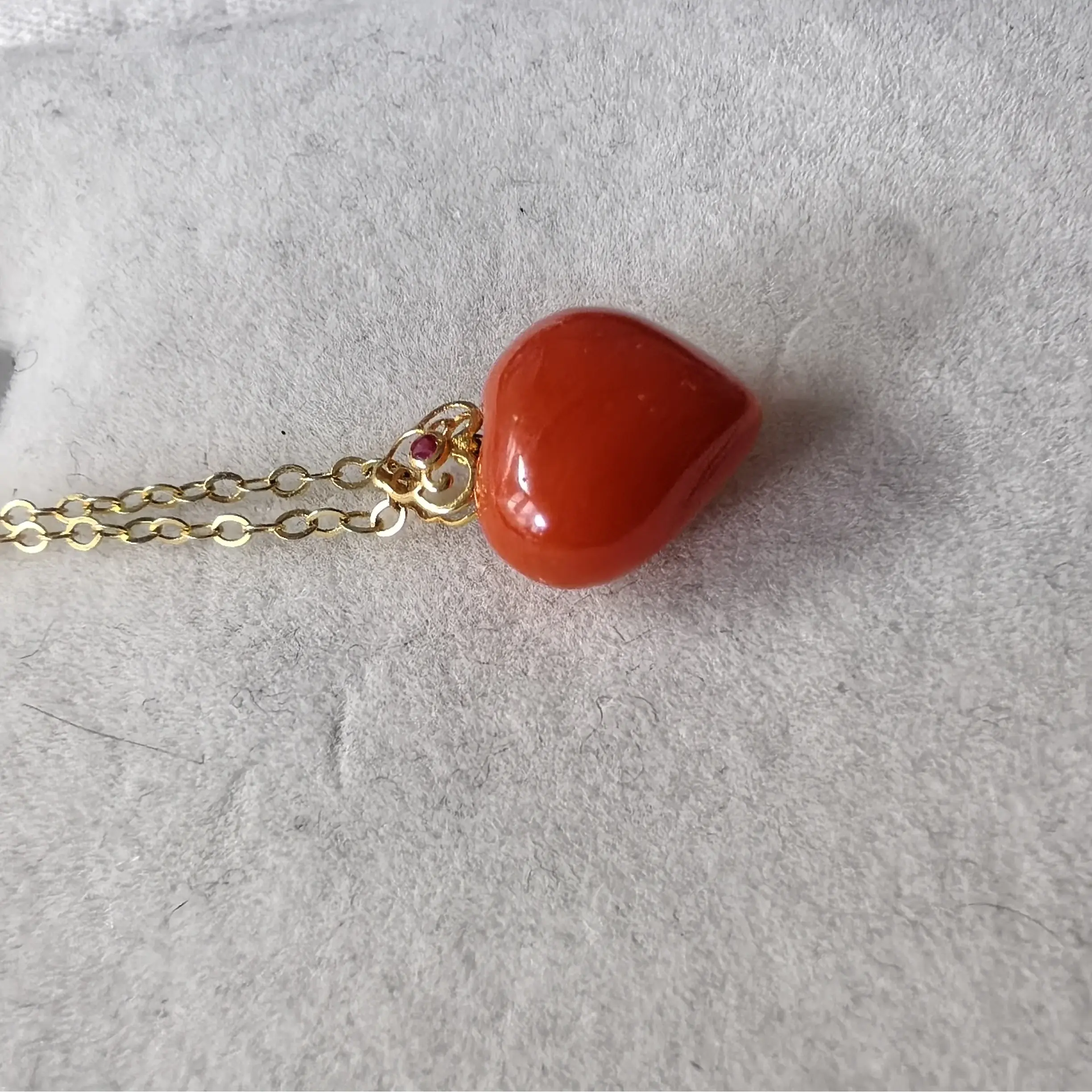 沙丁珊瑚爱心配饰