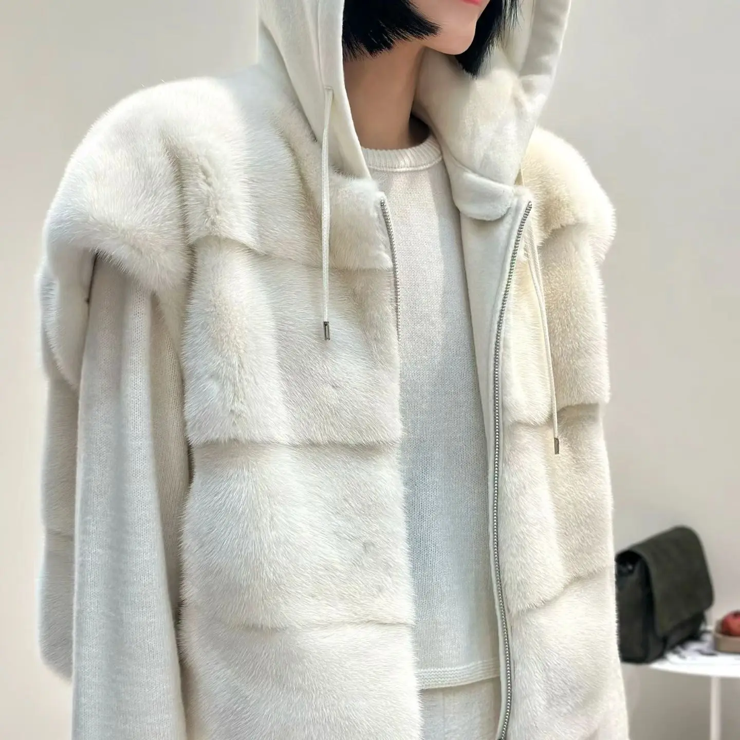 秋冬时尚短款进口水貂皮草女士马甲百搭洋气