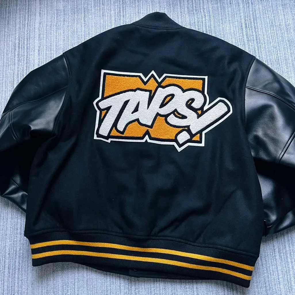 WTAPS BASEBALL 皮袖棒球服夹克男秋冬美式宽松百搭休闲外套