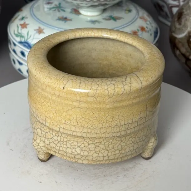 三足镰！釉面温润！