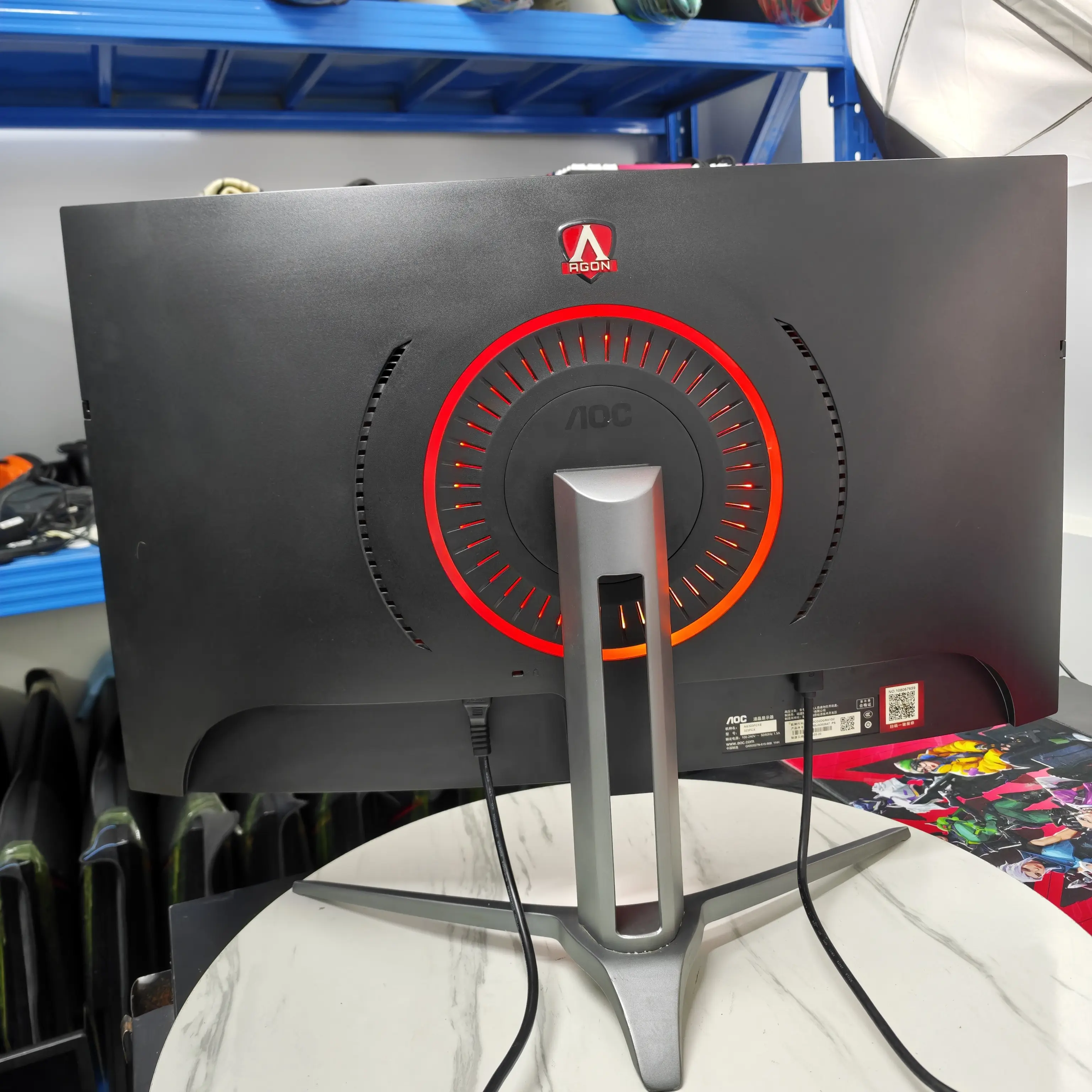 9新 AOC 爱攻32寸1K165Hz高刷带氛围灯电竞二手显示器