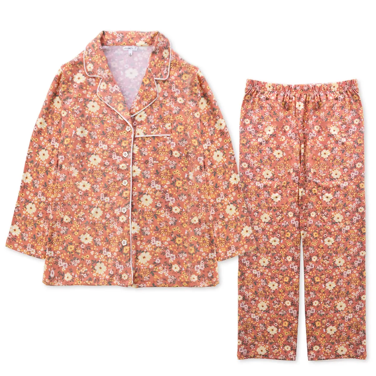 【1折】牛奶丝【植物花卉】睡衣女宽松长袖FST5237