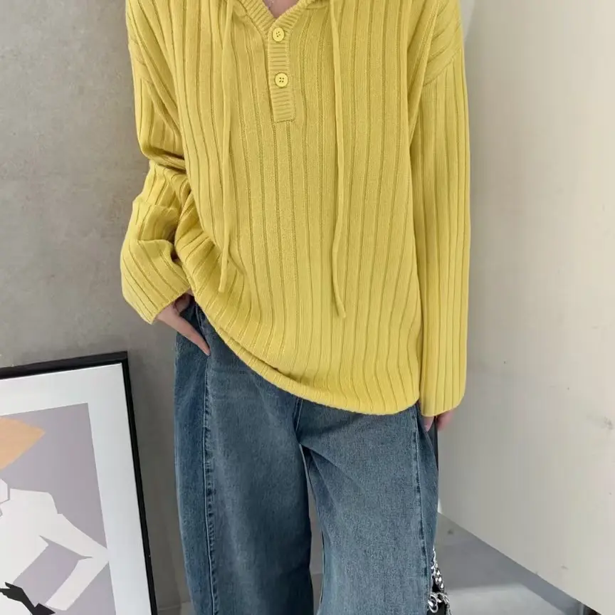 秋冬时尚连帽针织毛衣宽松慵懒风保暖打底外穿女装