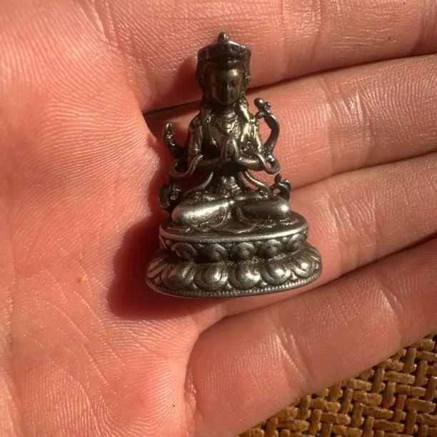 纯铜手工藏式佛像小摆件珍藏品