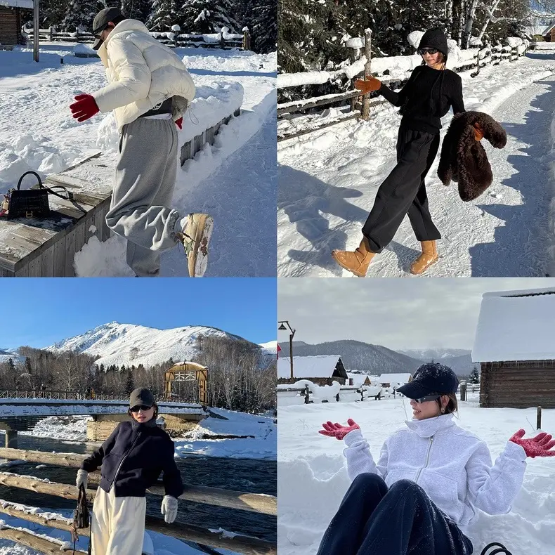 28312欧货高货加绒加厚两穿卫裤休闲裤靴裤棉裤时尚裤长98