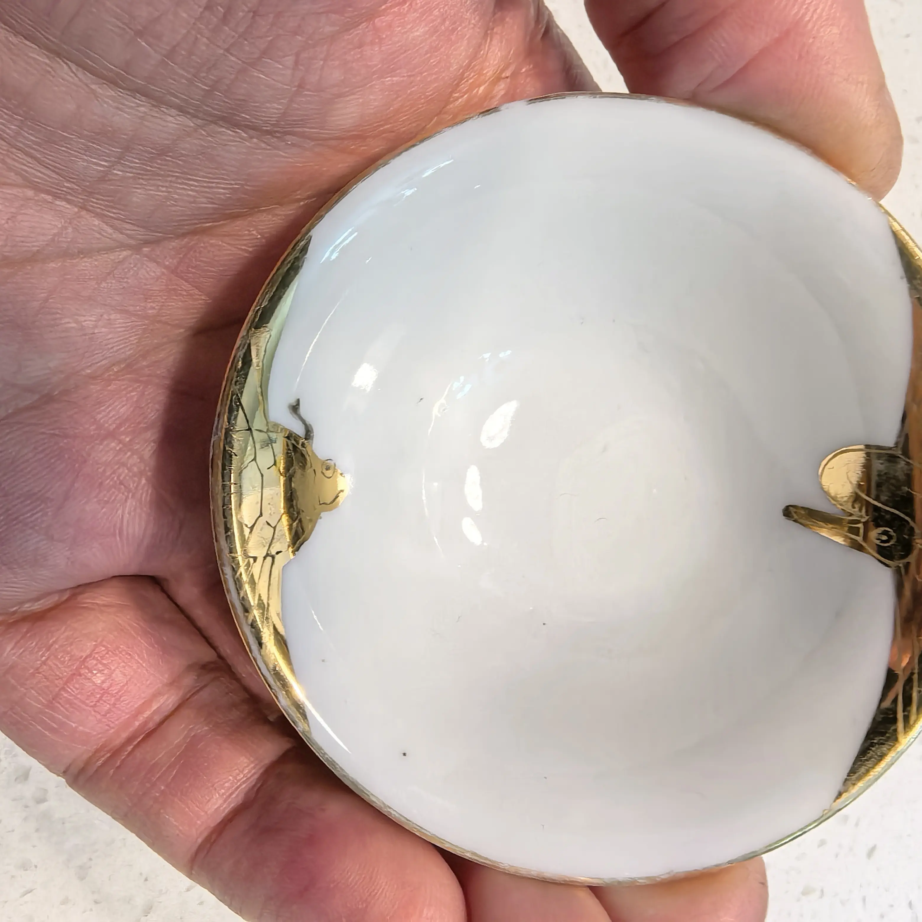 羊脂玉白瓷斗笠杯一口杯5个一起