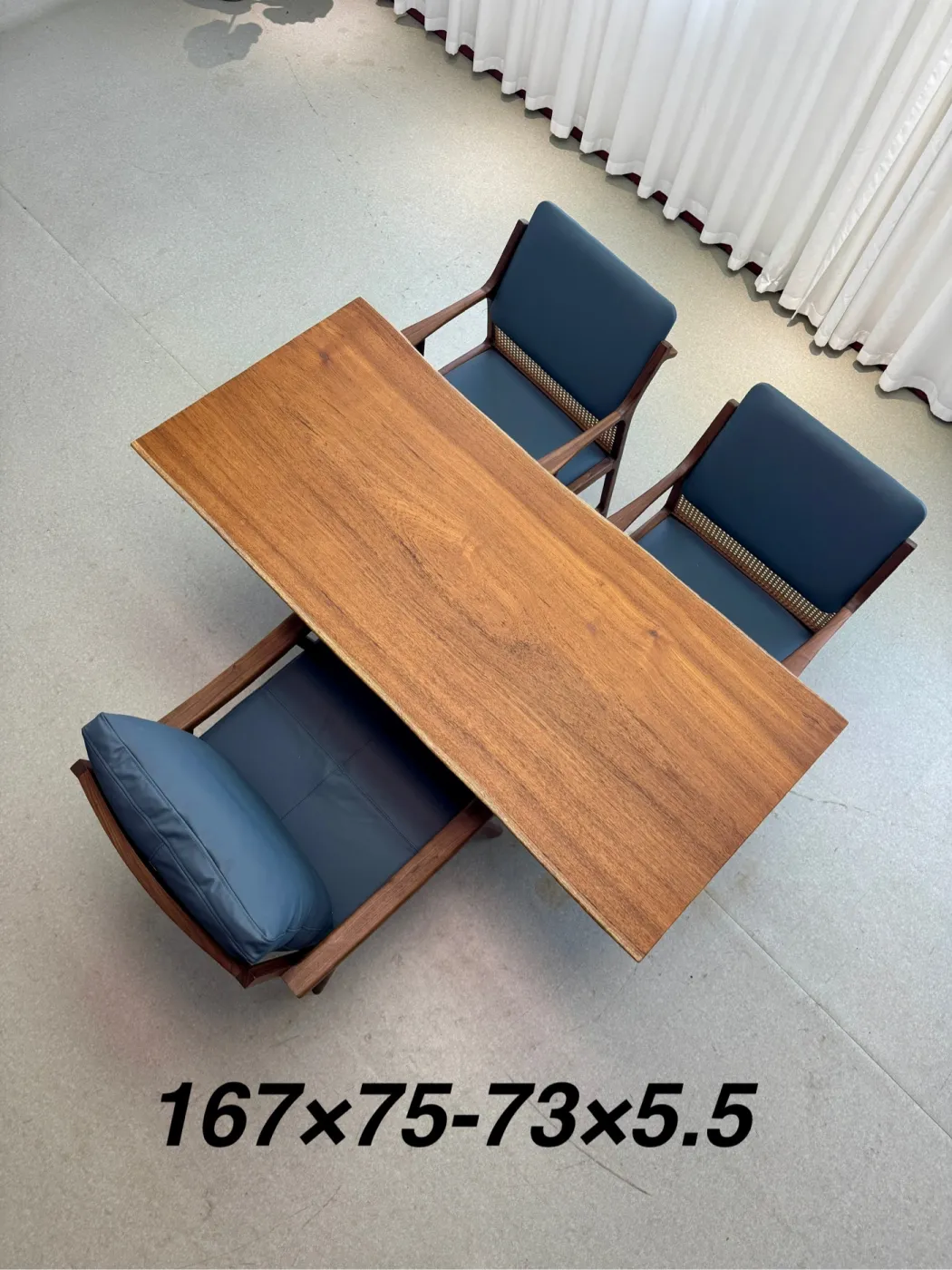 缅甸瓦城柚木大板桌  自然边茶桌  167*75*5.5