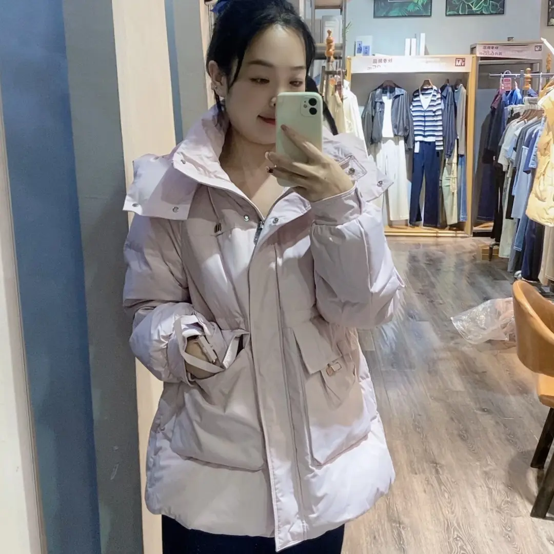 连帽中长款常规款宽松型女时尚韩版保暖宽松