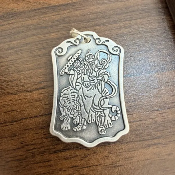 足银银制品 足银999武财神赵公明实心双面复古29.5g